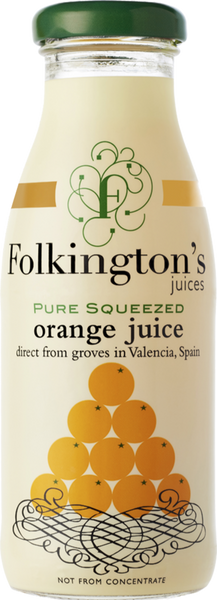 FOLKINGTON'S Pure Squeezed Orange Juice 250ml (Pack of 12)