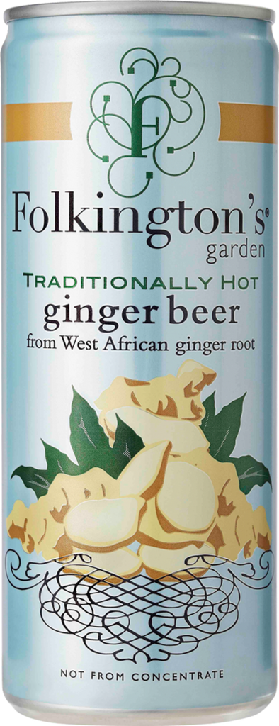 FOLKINGTON'S Traditionally Hot Ginger Beer Can 250ml (Pack of 12)