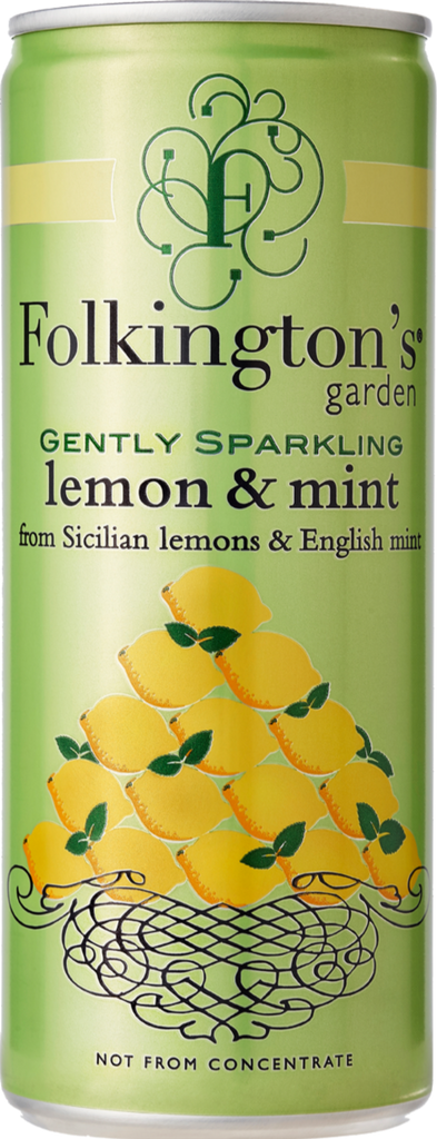 FOLKINGTON'S Gently Sparkling Lemon & Mint Can 250ml (Pack of 12)