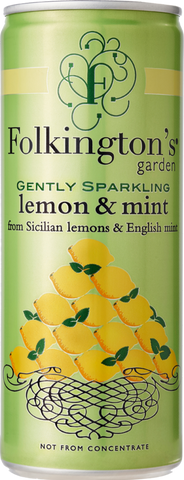 FOLKINGTON'S Gently Sparkling Lemon & Mint Can 250ml (Pack of 12)