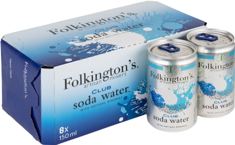 FOLKINGTON'S Club Soda Water (8x150ml) (Pack of 3)