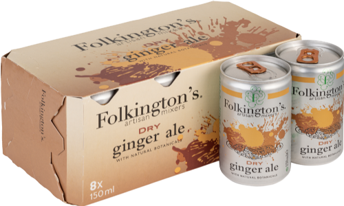 FOLKINGTON'S Dry Ginger Ale (8x150ml) (Pack of 3)