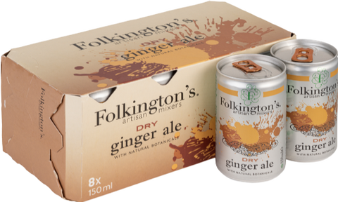 FOLKINGTON'S Dry Ginger Ale (8x150ml) (Pack of 3)