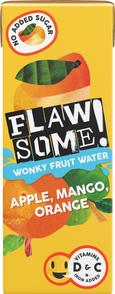 FLAWSOME! Apple, Mango & Orange Wonky Fruit Water 200ml (Pack of 27)