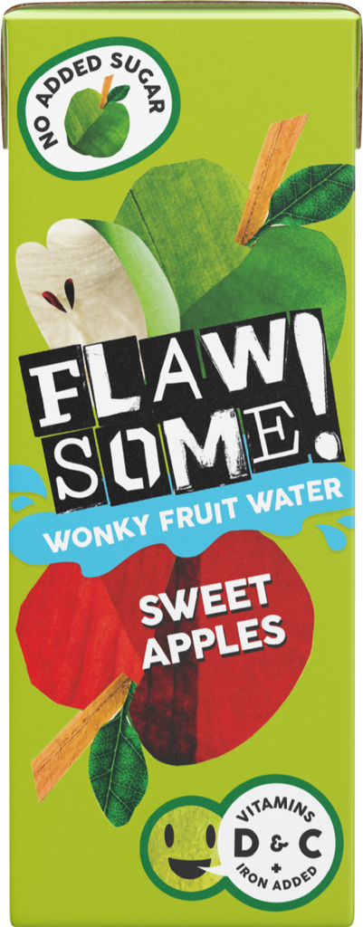 FLAWSOME! Sweet Apples Wonky Fruit Water 200ml (Pack of 27)