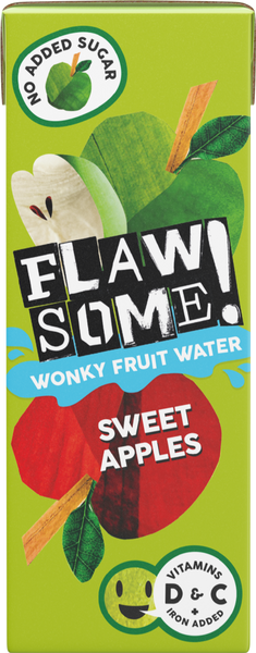 FLAWSOME! Sweet Apples Wonky Fruit Water 200ml (Pack of 27)