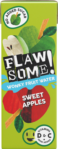 FLAWSOME! Sweet Apples Wonky Fruit Water 200ml (Pack of 27)