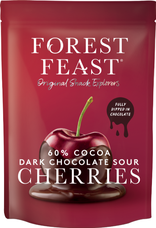 FOREST FEAST Dark Chocolate Sour Cherries 120g (Pack of 6)