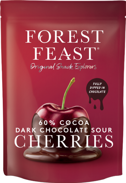 FOREST FEAST Dark Chocolate Sour Cherries 120g (Pack of 6)