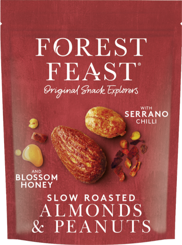 FOREST FEAST Roast Almonds & Peanuts - Chilli & Honey 120g (Pack of 8)