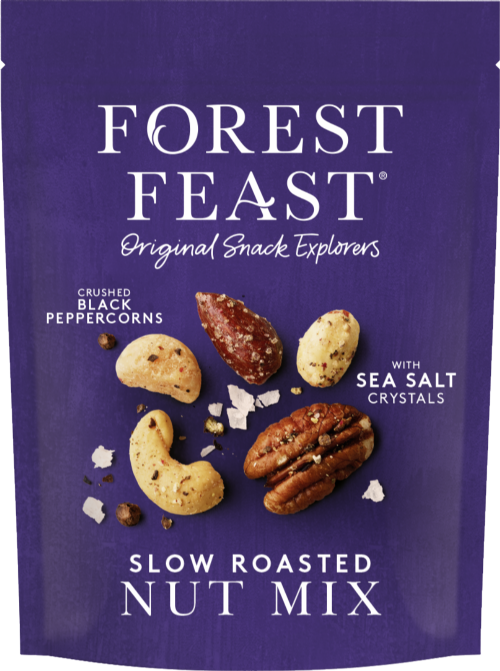 FOREST FEAST Roasted Nut Mix Crushed Black Peppercorn 120g (Pack of 8)