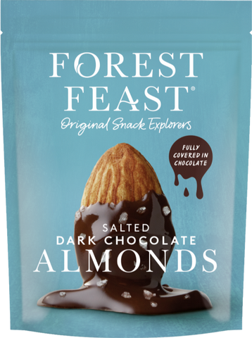 FOREST FEAST Salted Dark Chocolate Almonds 120g (Pack of 8)