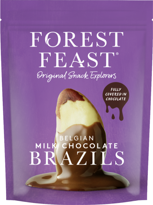 FOREST FEAST Belgian Milk Chocolate Brazils 120g (Pack of 8)