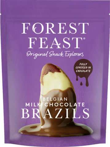 FOREST FEAST Belgian Milk Chocolate Brazils 120g (Pack of 8)