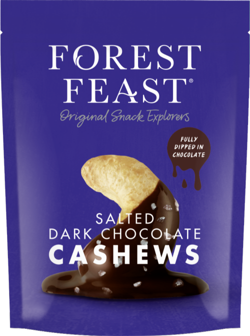 FOREST FEAST Salted Dark Chocolate Cashews 120g (Pack of 8)