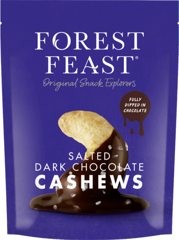 FOREST FEAST Salted Dark Chocolate Cashews 120g (Pack of 8)