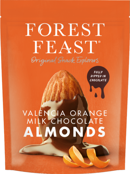 FOREST FEAST Valencia Orange Milk Chocolate Almonds 120g (Pack of 8)