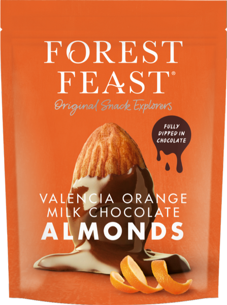 FOREST FEAST Valencia Orange Milk Chocolate Almonds 120g (Pack of 8)