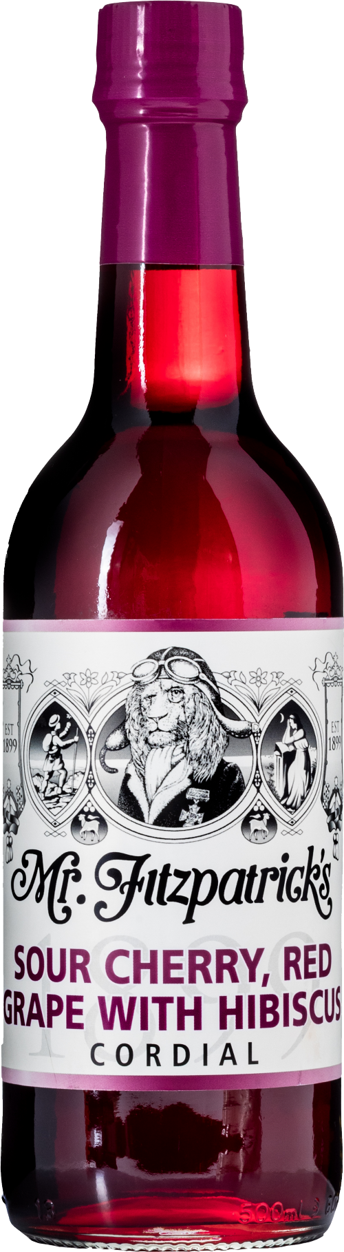 MR FITZPATRICK'S Sour Cherry, Grape & Hibiscus Cordial 500ml (Pack of 6)
