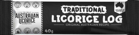 GREAT AUSTRALIAN LICORICE CO Traditional Licorice Log 40g (Pack of 25)