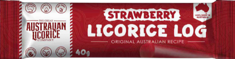 GREAT AUSTRALIAN LICORICE CO Strawberry Licorice Log 40g (Pack of 25)