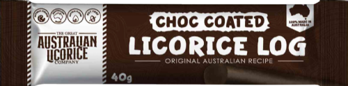 GREAT AUSTRALIAN LICORICE CO Choc Coated Licorice Log 40g (Pack of 25)