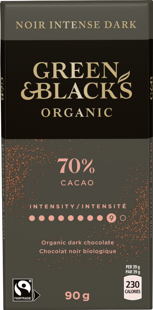 GREEN & BLACK'S Organic Dark 70% Chocolate Bar 90g (Pack of 15)