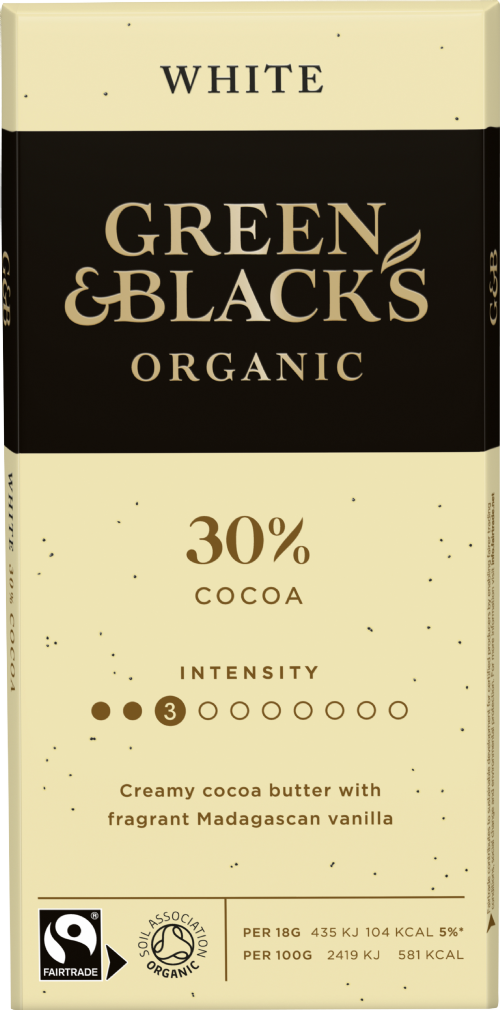 GREEN & BLACK'S Organic White Chocolate Bar 90g (Pack of 15)