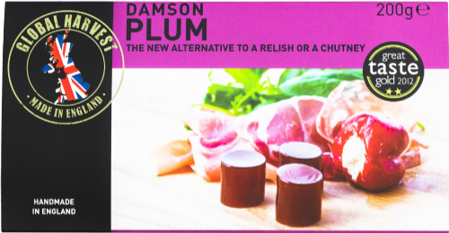 GLOBAL HARVEST Damson Plum Fruit for Cheese 200g (Pack of 6)