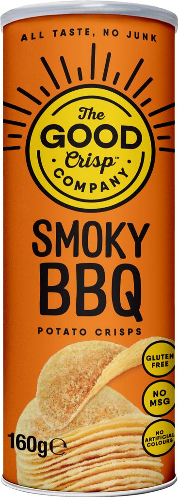 THE GOOD CRISP CO. Smoky BBQ Potato Crisps 160g (Pack of 8)