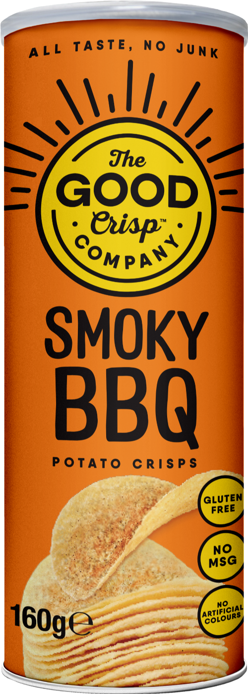 THE GOOD CRISP CO. Smoky BBQ Potato Crisps 160g (Pack of 8)