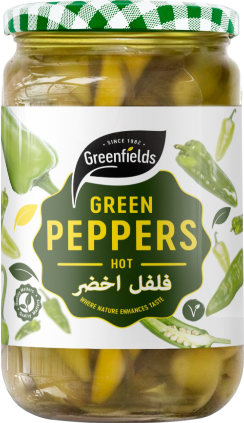 GREENFIELDS Green Peppers - Hot 720g (Pack of 6)