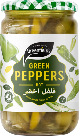 GREENFIELDS Green Peppers - Hot 720g (Pack of 6)
