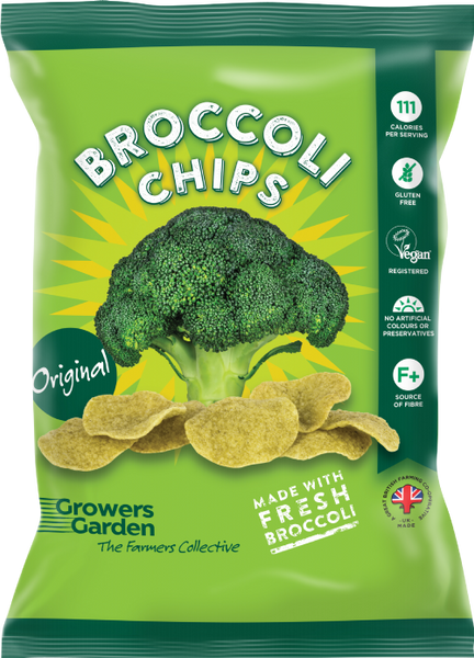 GROWERS GARDEN Broccoli Chips - Original 84g (Pack of 12)