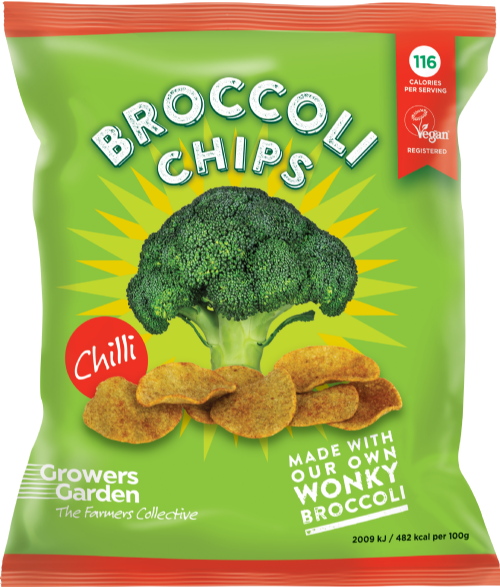 GROWERS GARDEN Broccoli Chips - Chilli 84g (Pack of 12)