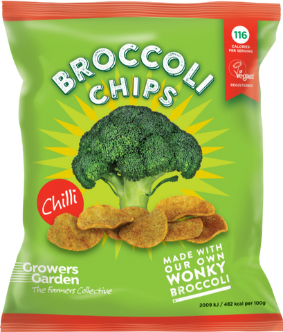 GROWERS GARDEN Broccoli Chips - Chilli 84g (Pack of 12)