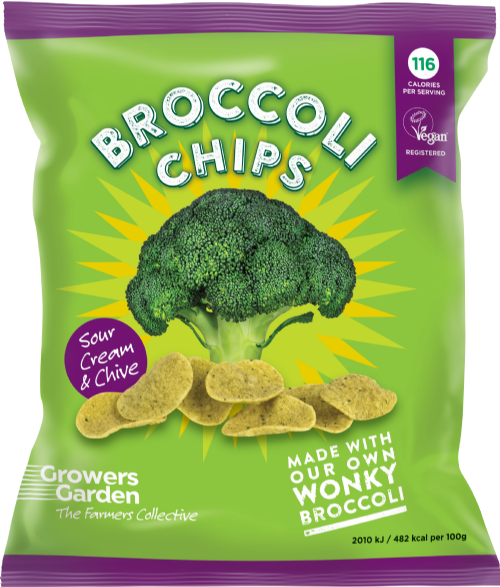 GROWERS GARDEN Broccoli Chips - Sour Cream & Chive 84g (Pack of 12)