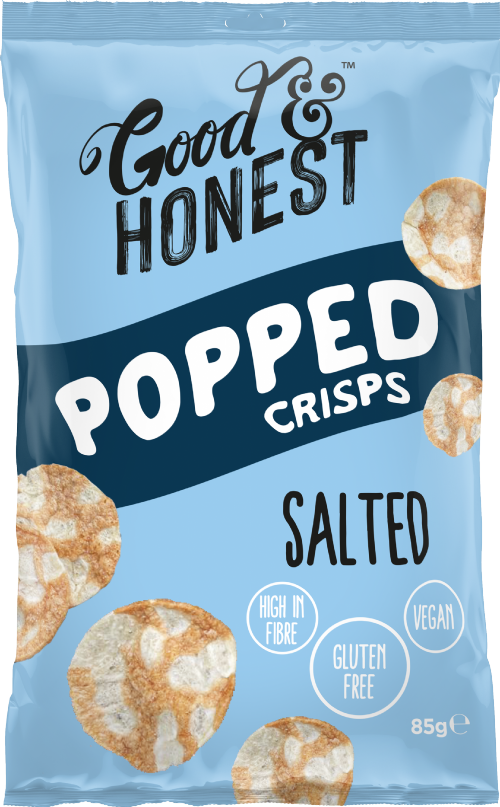 GOOD & HONEST Popped Crisps - Salted 85g (Pack of 8)