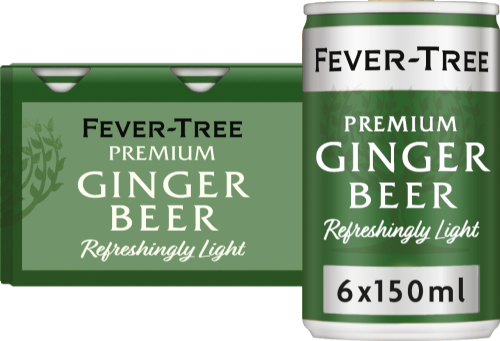 FEVER-TREE Light Ginger Beer - Cans (6x150ml) (Pack of 4)