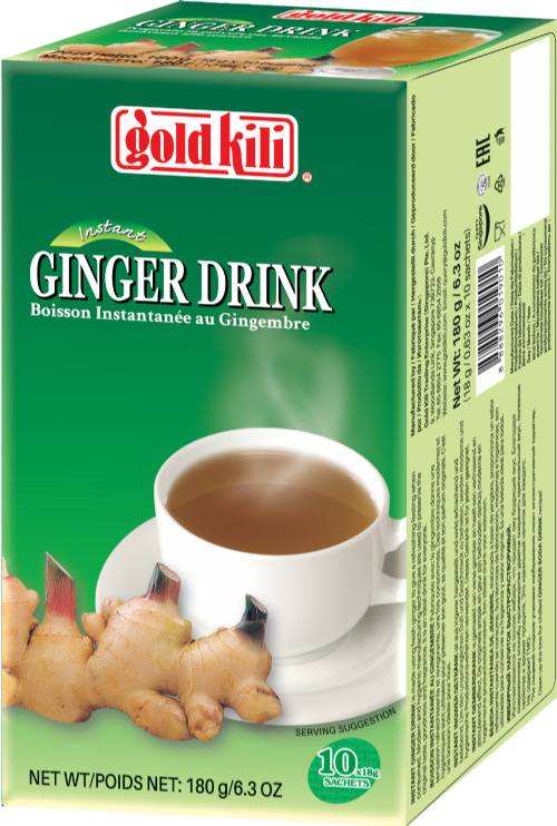 GOLD KILI Instant Ginger Drink - 10 Sachets 180g (Pack of 8)