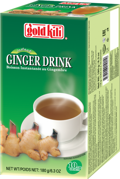 GOLD KILI Instant Ginger Drink - 10 Sachets 180g (Pack of 8)