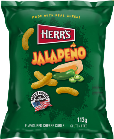HERR'S Jalapeno Flavoured Cheese Curls 113g (Pack of 12)