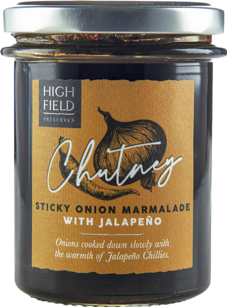 HIGHFIELD PRESERVES Sticky Onion Marmalade / Jalapeno 220g (Pack of 6)