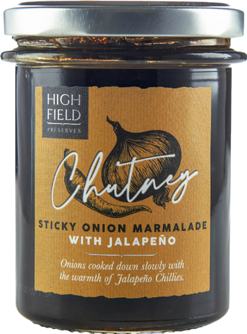 HIGHFIELD PRESERVES Sticky Onion Marmalade / Jalapeno 220g (Pack of 6)