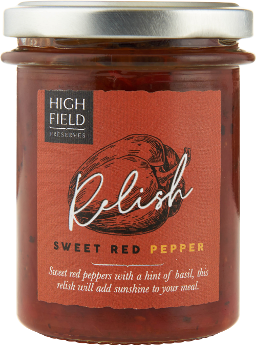 HIGHFIELD PRESERVES Sweet Red Pepper Relish 210g (Pack of 6)