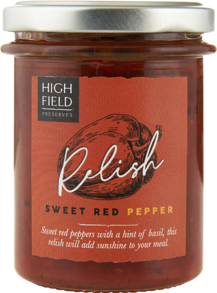 HIGHFIELD PRESERVES Sweet Red Pepper Relish 210g (Pack of 6)