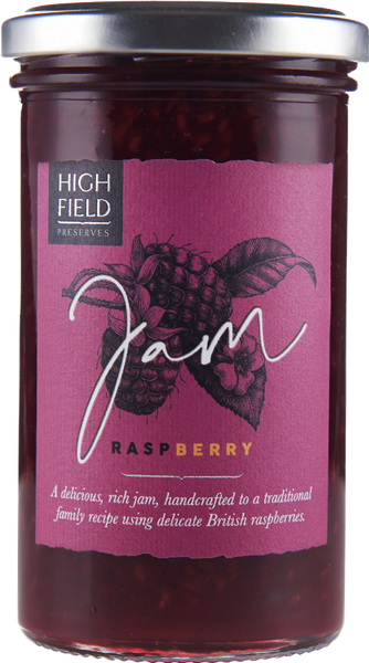 HIGHFIELD PRESERVES Raspberry Jam 320g (Pack of 6)