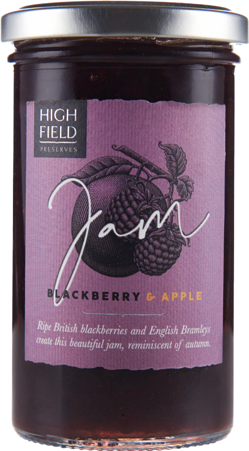 HIGHFIELD PRESERVES Blackberry & Apple Jam 320g (Pack of 6)