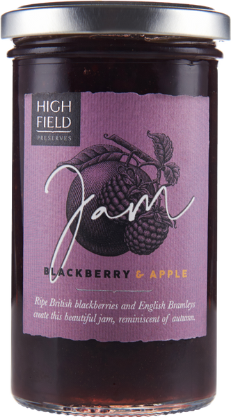 HIGHFIELD PRESERVES Blackberry & Apple Jam 320g (Pack of 6)