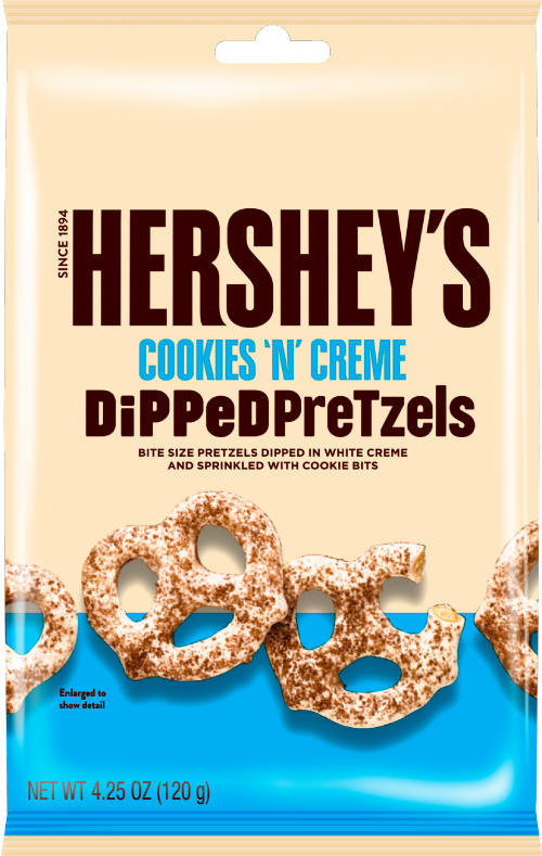 HERSHEY'S Cookies 'n' Creme Dipped Pretzels 120g (Pack of 12)